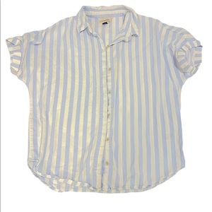 Pale blue striped solid cotton button down